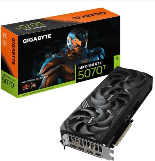 En ucuz GIGABYTE RTX5070TI WINDFORCE 3 OC 16GB 256B GDDR7 GV-N507TWF3OC-16GD DP-HDMI EKRAN KARTI 